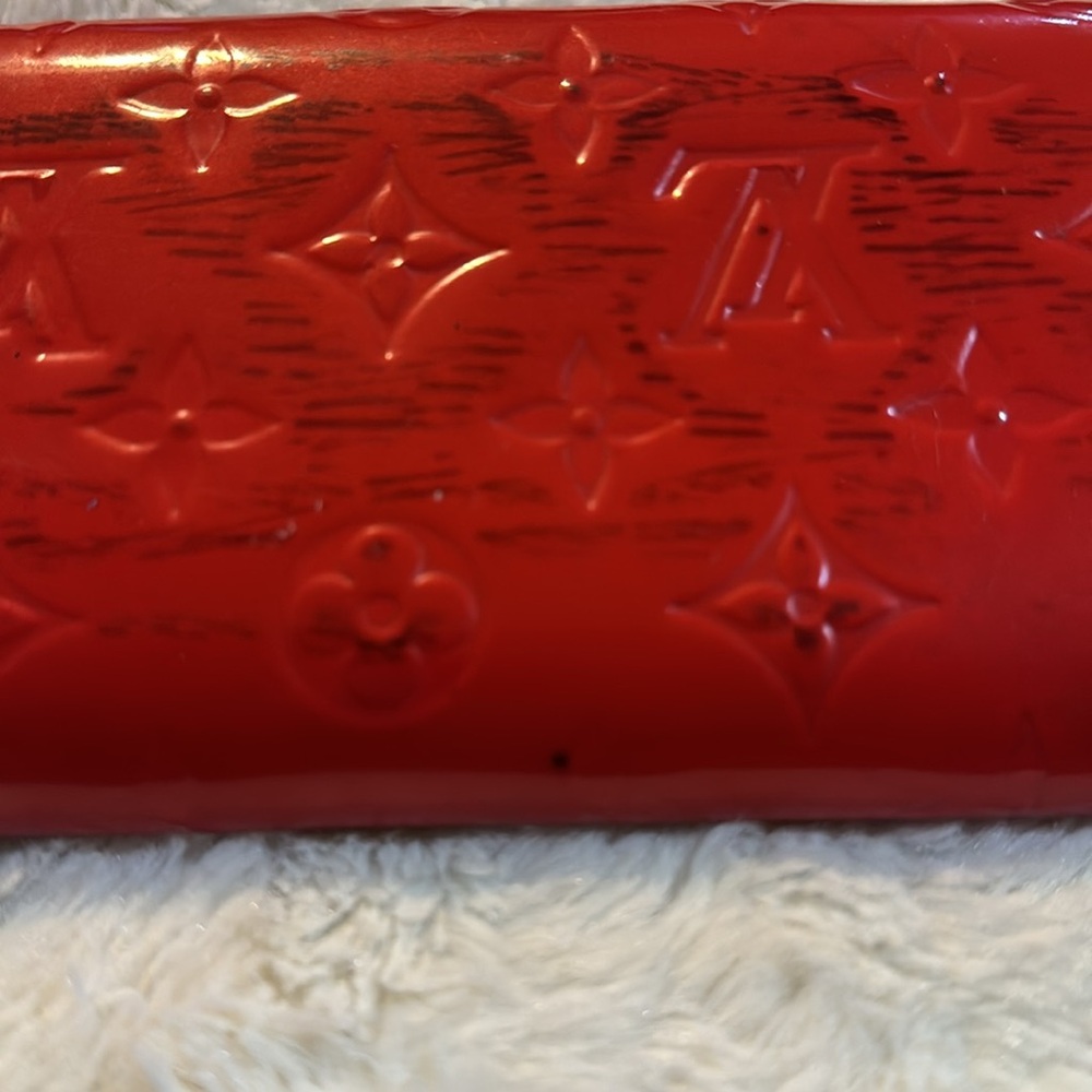 Vintage Louis Vuitton Fire Truck Red Monogram Vernis Long Sarah Wallet - Picture 4 of 16